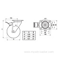 Medium 5 Inch 200Kg Plate Brake PU Caster